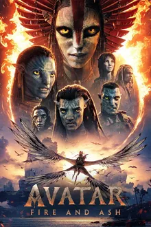 Poster artwork for the science-fiction film Avatar: Fire and Ash